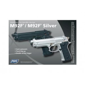 Модель пистолета ASG M92F Pistol Replica, NBB, GAS, Silver (11557)